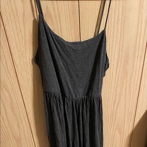 Grey jump suit with Flowy pants and adjustable straps